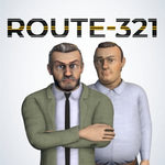 3D-rendered characters wearing Route-321 branded clothing, with large 'ROUTE-321' text at the top on a light gray background.